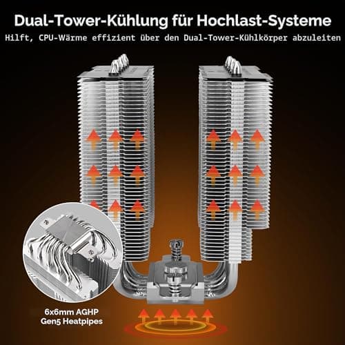 THERMALRIGHT Peerless Assassin 120 SE V2 CPU Kühler, TL-C12C 120mm Lüfter, 1850U/min, 6 Heatpipes, für AMD AM4/AM5 & Intel LGA 1700/1851 Bild 8