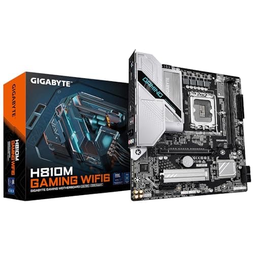 GIGABYTE H810M Gaming WIFI6 Mainboard – Intel Core Ultra (Serie 2) CPUs, 4+1+2 Phasen VRM, bis zu 6400 MHz DDR5, 1xPCIe 4.0 M.2, 2.5GbE LAN, WiFi 6, USB 3.2 Gen 1