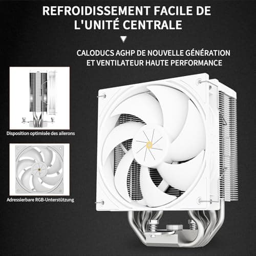 TR Assassin X 120R, 120mm PWM Silent CPU-Lüfter, 4th AGHP Technologie, Unterstützung Intel lga1700/1851/1150/1151/1200, AMD /AM4/AM5 AX120R D WHITE Bild 8