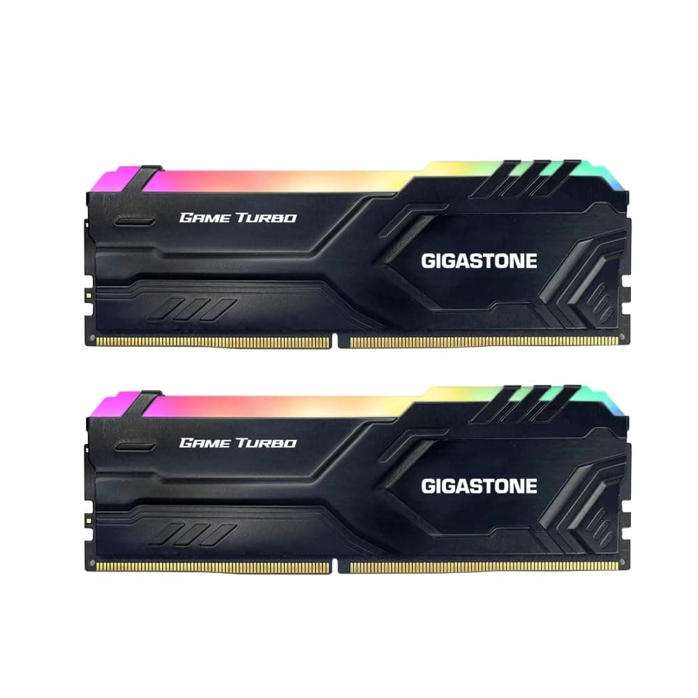 【RGB DDR5 RAM】 GIGASTONE Game Turbo 64GB Kit (2x32GB) DDR5-5600MHz PC5-44800 CL40-40-40-76 Intel XMP 3.0 AMD Expo 1.2V UDIMM 288 Pin Unbuffered NNicht-ECC ungepuffert Desktop Arbeitsspeicher - Black Bild 2
