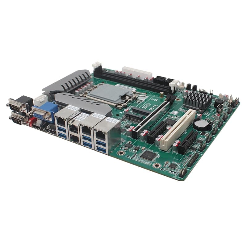 Industrielles Motherboard B760 LGA1700 Prozessor (Core 12-14th Celeron/Pentium), M-ATX Computer-Motherboards unterstützt 4SATA3.0 MSATA M.2 NVME, 5 x LAN (4i226-V + 1 x i219V), 2 x DDR4 max 64 GB