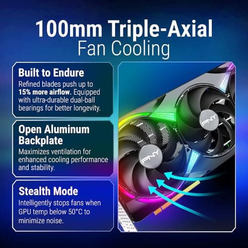 PNY GeForce RTX™ 5080 16GB ARGB OC Triple Fan Grafikkarte DLSS 4 Bild 8