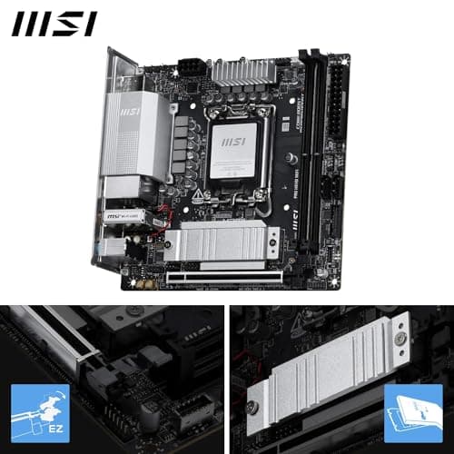 MSI PRO H810I WiFi Mainboard, ITX - Unterstützt Intel Core Ultra Prozessoren (Serie 2), LGA 1851 - DDR5 Memory Boost (6400 MT/s MAX), PCIe 5.0 x16, M.2 Gen4, 2.5G LAN Bild 6