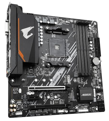 GIGABYTE B550M AORUS Elite Mainboard – AMD Ryzen 5000 CPUs, Micro-ATX Mainboard, 5+3 Phasen VRM, bis zu 4733 MHz DDR4, PCIe 4.0 + PCIe 3.0 M.2, 1GbE LAN, USB 3.2 Gen 1 Bild 5