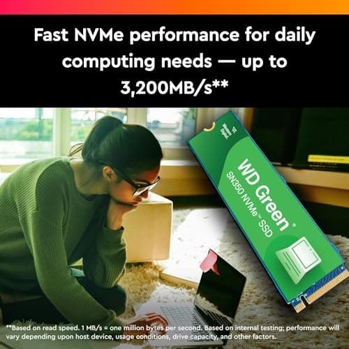 Western Digital WDS250G2G0C WD Green SN350 NVMe Gen3 PCIe, M.2 2280, 250 GB, interne SSD, bis zu 2400 MB/s Bild 8
