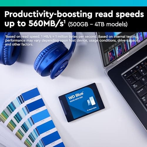 WD Blue SA510 SATA SSD 2 TB 2,5 Zoll (Lesen bis 560 MB/s, Schreiben bis 520 MB/s, Upgrade für PC/Laptop, dreimonatiges Probeabo von Dropbox Professional, Western Digital SSD Dashboard) Bild 3