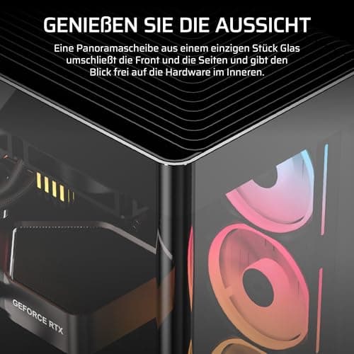 CORSAIR Frame 4500X LX-R RGB LINK Panoramaglas Mid-Tower-PC-Gehäuse – InfiniRail Lüftermontagesystem, Passend für Zwei 360 mm Radiatoren, GPU Anti-Sag, Enthält 3X LX120R RGB LINK Lüfter – Schwarz Bild 6
