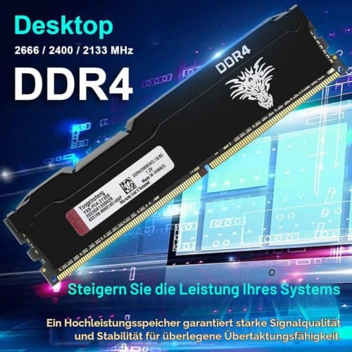 Yongxinsheng DDR4 3200MHz 32GB Kit (16GBx2) Desktop RAM PC4-25600 UDIMM Non-ECC Unbuffered 1.35V 288-Pin CL16 PC Computer Memory Upgrade Module Arbeitsspeicher Support XMP 2.0 Auto Overclocking Bild 7