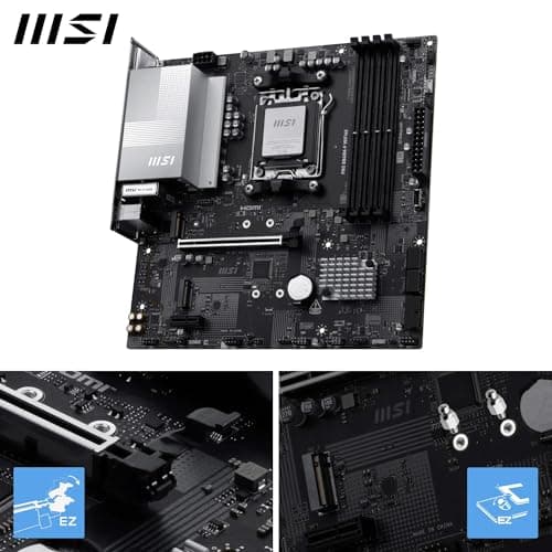 MSI PRO B840M-P WIFI6E Mainboard, mATX - Unterstützt AMD Ryzen 9000/8000 / 7000 Prozessoren, AM5 - DDR5 Memory Boost (8000+ MT/s OC), PCIe 4.0 x16, M.2 Gen4, Wi-Fi 6E, 2.5G LAN Bild 6