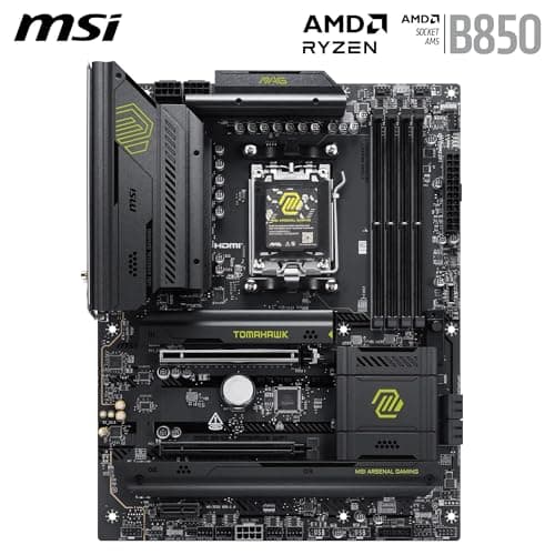 MSI MAG B850 Tomahawk WiFi Mainboard, ATX - Unterstützt AMD Ryzen 9000/8000 / 7000 Prozessoren, AM5-80A SPS VRM, DDR5 Memory Boost 8200+ MT/s (OC), PCIe 5.0 x16, M.2 Gen5, Wi-Fi 7, 5G LAN Bild 4
