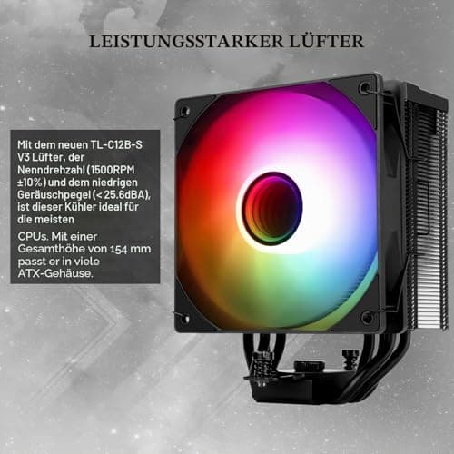 TR Assassin Spirit 120 Vision ARGB Schwarz CPU Luftkühler, PC Display Screen Cooler 1,54 Zoll, 240 * 240 Auflösung, für LGA1851/1700, AM4/AM5 Bild 8