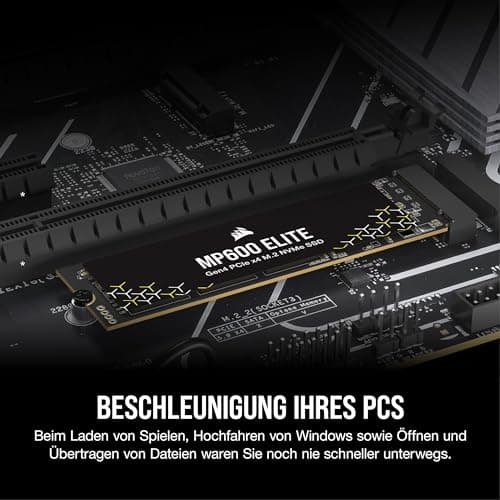 CORSAIR MP600 ELITE 4TB M.2 PCIe Gen4 x4 NVMe SSD – M.2 2280 – Bis zu 7.000MB/Sek. Sequentielles Lesen – High–Density 3D TLC NAND – Für Desktops und Laptops – Schwarz Ohne Heatspreader 4TB Bild 6