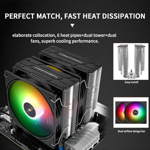 Thermalright Peerless Assassin 120 ARGB V3 CPU-Kühler, 6 Heatpipes CPU-Luftkühler, Dual TL-P12-S PWM-Lüfter, 157 mm hoch, für Intel LGA1700/1851/1150/1151/1200/2011, AM4/AM5 Bild 8