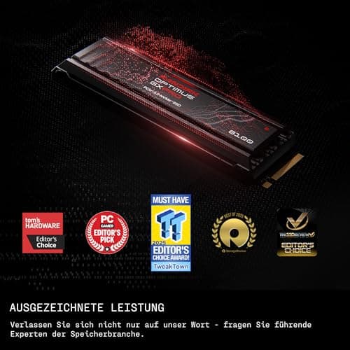 SANDISK Optimus GX PRO 8100 PCIe Gen 5 NVMe SSD mit Kühlkörper 8 TB (sequenzielle Lese-/Schreibgeschwindigkeiten von bis zu 14.900/13.200 MB/s, TLC 3D CBA NAND, bis zu 4.800 TBW) Heatsink 8 TB Bild 4