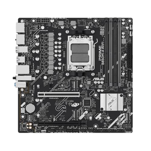 ASUS Prime B850M-A WiFi Gaming Mainboard Sockel AMD AM5 (microATX, DDR5, PCIe 5.0, 3X M.2 Slots, Wi-Fi 6E, Realtek 2.5Gb Ethernet, DisplayPort, HDMI, BIOS Flashback, Aura Sync) Bild 6