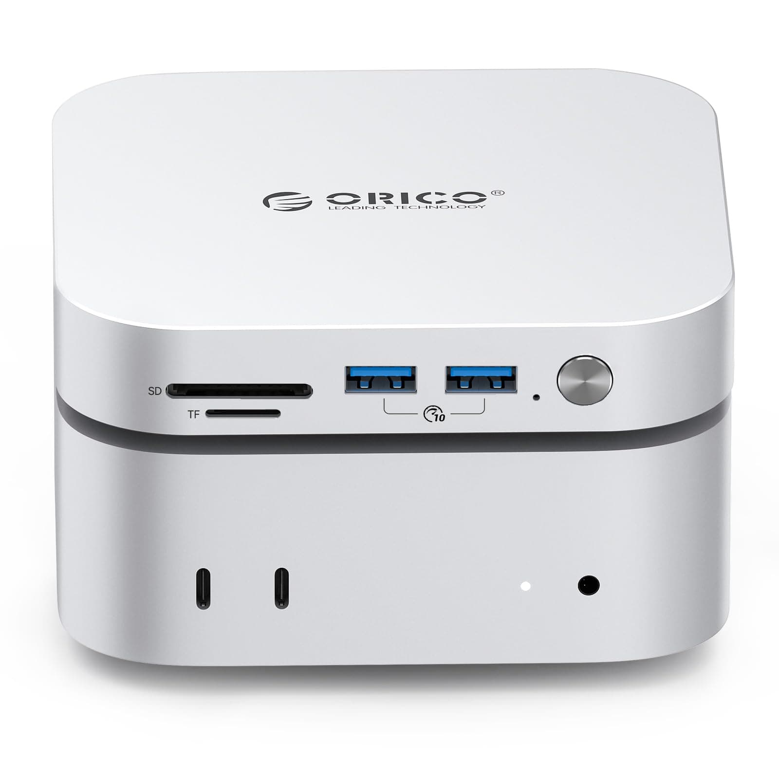 ORICO MiniMate 4TB Externe SSD Kompatibilität mit Mac mini M4, 2TB für 40Gbps(3200MB/s) Datenverarbeitung, 2TB für 1000MB/s Backup-Speicher, USB 3.0(10Gbps) * 3, TF & SD 4.0, Power Switch, M4Ultra 4TB M4Ultra-40Gbps