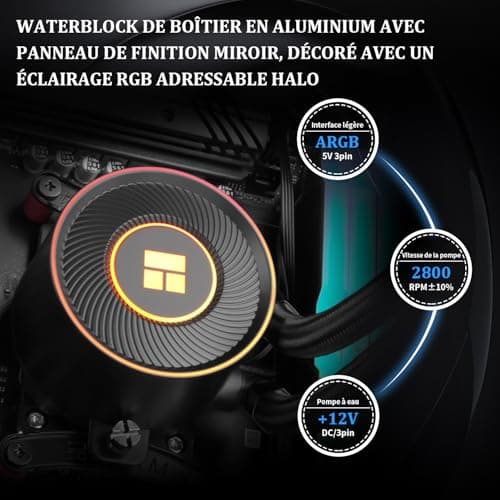 Thermalright Aqua Elite 360 V5 ARGB Black CPU-Flüssigkeitskühler, 360 mm Kühlkörpergröße, 3x TL-S12 PWM Lüfter, für AM4/AM5, Intel LGA115X/1200/1700/1851, AIO CPU-Kühler 360mm Schwarz Bild 8