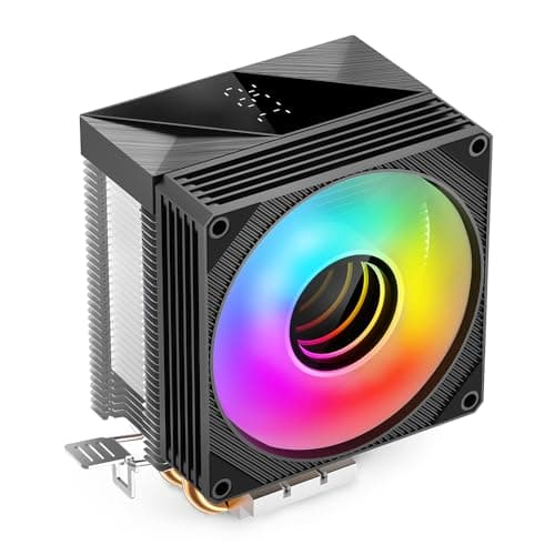 TZMRIT KF200 2 Heat Pipes Bunte LED CPU Kühler Schwarz,3PIN 2200RPM 34CFM 9CM Lüfter,für LGA115X/1200/17XX/1366,für FM1/FM2/AM2/AM3/AM4/AM5 Black Bild 2