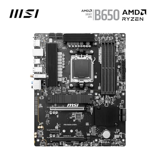MSI PRO B650-S WiFi Motherboard, ATX - Unterstützt Ryzen 9000, 8000 & 7000 Serie Prozessoren, AM5 - DDR5 Memory Boost 6000+MHz/OC, 2 x PCIe 4.0 x16, 2 x M.2 Gen4, Wi-Fi 6E Bild 4