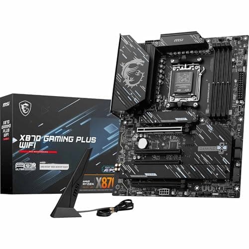 MSI X870 Gaming Plus WiFi Mainboard, ATX - Unterstützt AMD Ryzen 9000/8000/7000 Prozessoren, AM5-14+2+1 Duet Rail System, DDR5 8200+MT/s (OC), PCIe 5.0 x16 & 4.0 x16, M.2 Gen5, Wi-Fi 7, 5G LAN