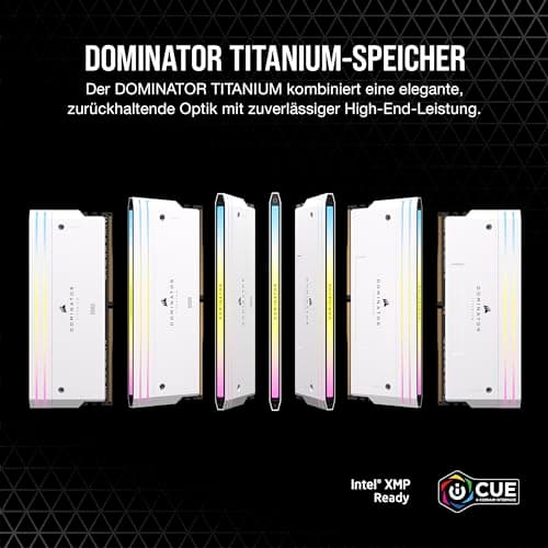 CORSAIR Dominator Titanium RGB DDR5 RAM 64GB (2x32GB) Bis zu 6400MHz CL32 Intel XMP 3.0 Desktop-Arbeitsspeicher – Weiß (CMP64GX5M2B6400C32W) 64GB (2x32GB) Weiß Bild 4