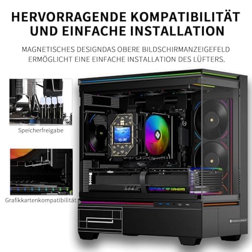Thermalright TR Peerless Assassin 120 Vision ARGB Black CPU Luftkühler, Twin Tower Kühler, 1850U/min, 320x240 Auflösung IPS Bildschirm mit 2,8 Zoll, Kompatibel mit LGA1851/1700, AM4/AM5, 162mm Höhe Schwarz-PA120 VISION ARGB BLACK Bild 4