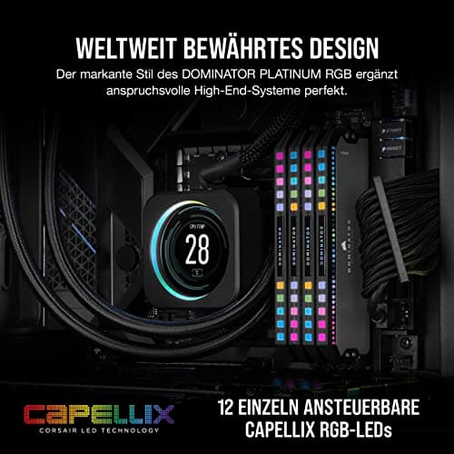 CORSAIR Dominator Platinum RGB DDR5 64GB (2x32GB) DDR5 Bis zu 6000MHz CL30 AMD Expo Intel XMP iCUE Kompatibler Computerspeicher - Grau (CMT64GX5M2B6000Z30) Bild 8