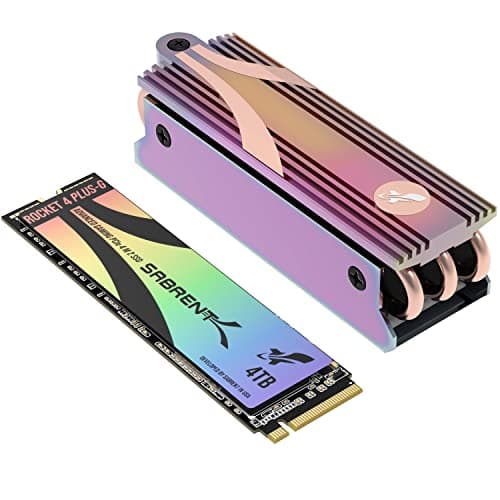 SABRENT Gaming M.2 NVMe SSD 4TB mit Kühlkörper, Internes Solid State 7300 MB/s Lesen, PCIe 4.0 7GBps (SB-RKTG-GHSK-4TB)