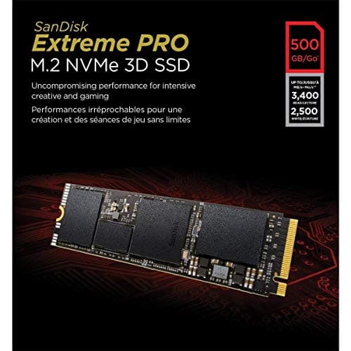 SanDisk Extreme PRO M.2 NVMe 3D SSD 500 GB interne SSD (Lebensdauer von bis zu 300 TBW, 3D-NAND-Technologie, 3.400 MB/s Lesegeschwindigkeiten, 410.000 IOPS) 500GB Bild 8