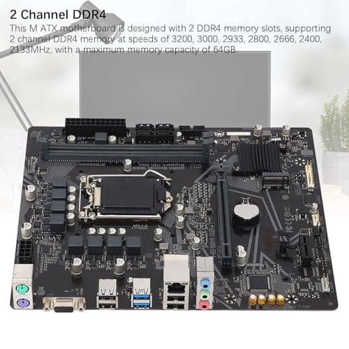 H510M Computer Motherboard, 2 DDR4 DIMM M ATX PCI E 4.0 Desktop Motherboard für LGA 1200, für Core 11. 10. Gen, 1x PCIE X16, 4X SATA III, 1x M.2, VGA, USB 2.0 Bild 8