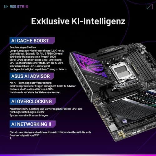 ASUS ROG Strix X870E-E Gaming WIFI7 NEO, AMD ATX Motherboard, 18 + 2 + 2 Leistungsstufen, DDR5 Steckplätze, fünf M.2 Steckplätze, PCIe 5.0 mit voller Unterstützung für GPUs der nächsten Generation ROG Strix X870E-E|Neo|M.2x5 Bild 4