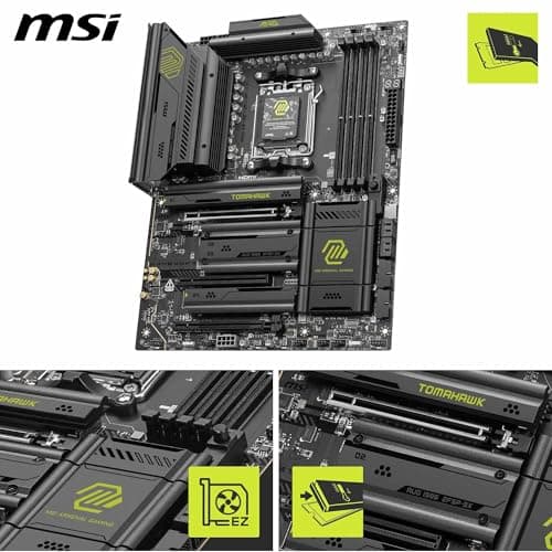 MSI MAG X870E Tomahawk WiFi Mainboard, ATX - Unterstützt AMD Ryzen 9000/8000 / 7000 Prozessoren, AM5-80A SPS VRM, DDR5 Memory Boost 8400+ MT/s (OC), PCIe 5.0 x16, M.2 Gen5, Wi-Fi 7, 5G LAN Bild 6