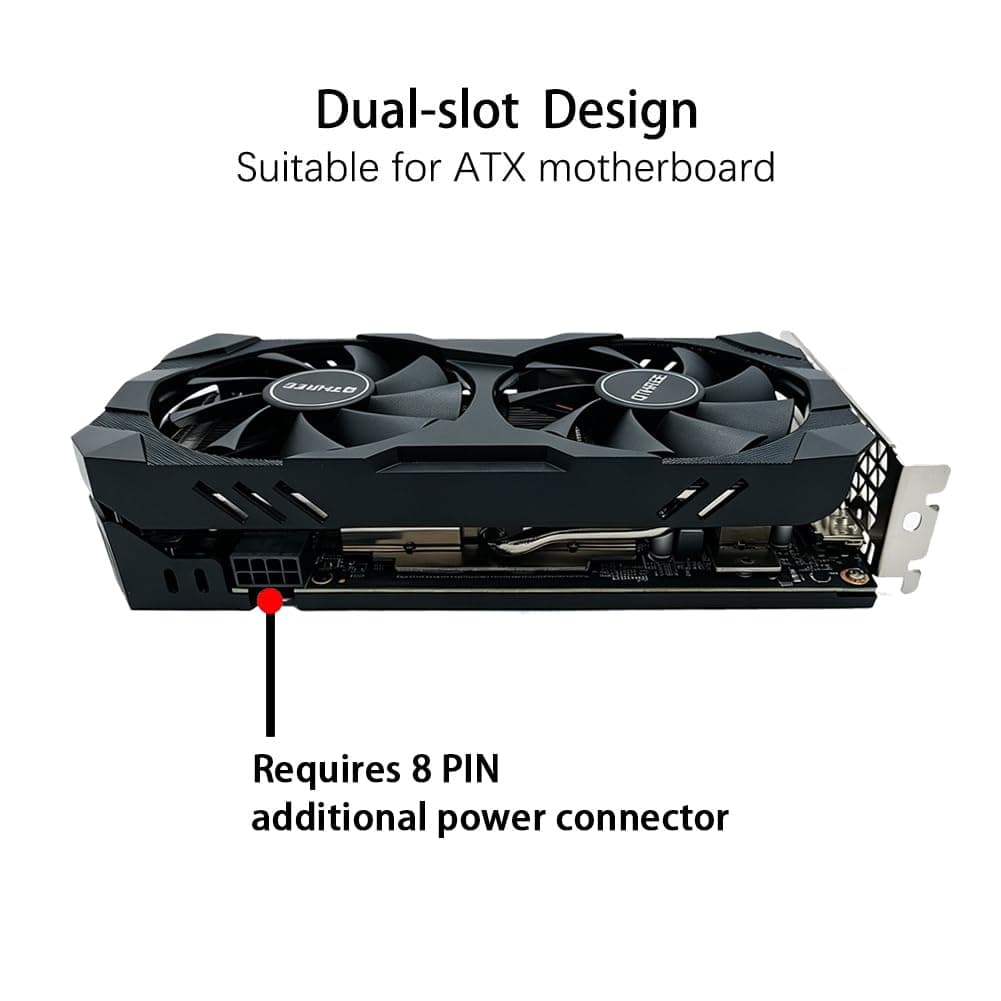 QTHREE Radeon RX 560 XT 8GB GDDR5 128-bit Grafikkarte, HDMI, DVI-D, DisplayPort, Grafikkarten PC für Gaming, GPU, PCI Express x16, DirectX 12, 6 PIN Power Supply RX 560 XT 8G DP/HDMI/DVI Bild 6