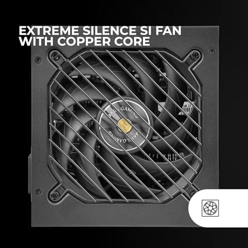 Mars Gaming MPB550SI, ATX-Netzteil 550W, 7 Jahre Garantie, 80Plus Bronze 230V, 90% Effizienz, SI Extreme Silence Lüfter, AI2-RPM-Technologien, Japanische Kondensatoren, Schwarz Bild 4