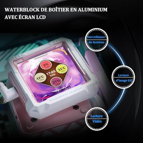TR FW PRO 360 ARGB MEW CPU AIO Cooler,IPS LCD Display mit 320 x 320 Auflösung, für AM5 und Intel 1700/1851, Leistungsstarke 360 Specs wassergekühlt mit abnehmbarem 2,73-Zoll-Display Bild 8