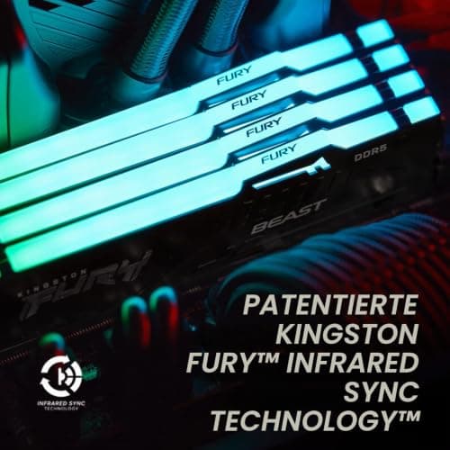 Kingston FURY Beast Schwarz RGB EXPO 64GB (2x32GB) 6000MT/s DDR5 CL36 DIMM Desktop Gaming Speicher Kit mit 2 - KF560C36BBEAK2-64 Schwarz 64GB Kit mit 2 AMD EXPO-Intel XMP Bild 8