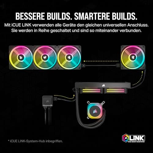 CORSAIR iCUE LINK QX120 RGB 120mm RGB Lüfter - Dreierpack - Schwarz Nur Fans Dreifach (120mm) Schwarz Bild 7
