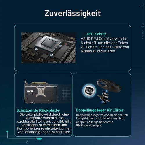 ASUS Prime Radeon™ RX 9070 OC Edition Grafikkarte (PCIe 5.0, HDMI/DP 2.1, 2.5-Slot Design, Axial-Tech-Lüfter, Dual-Kugellager, Dual-BIOS, GPU Guard) Bild 8