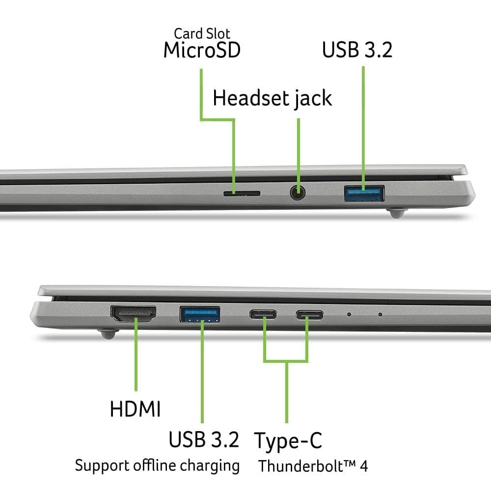 Acer Swift 16 AI OLED (SF16-71T-7053) AI Laptop, Copilot+ PC, 16" WQ2.8K OLED 120Hz Touch-Display, Intel Core Ultra X7 358H, 16 GB RAM, 512 GB SSD, Intel Arc B390 Grafik, Windows 11, QWERTZ Tastatur Bild 4