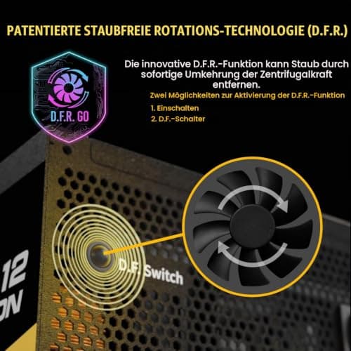ENERMAX Revolution D.F. 12 ATX3.1 PCI-e 5.1 Ultrakompakt 750W Netzteil 80Plus Gold (Vollmodular, 50% Semi-Fanless, 12V-2x6); ETV750G, schwarz Bild 6