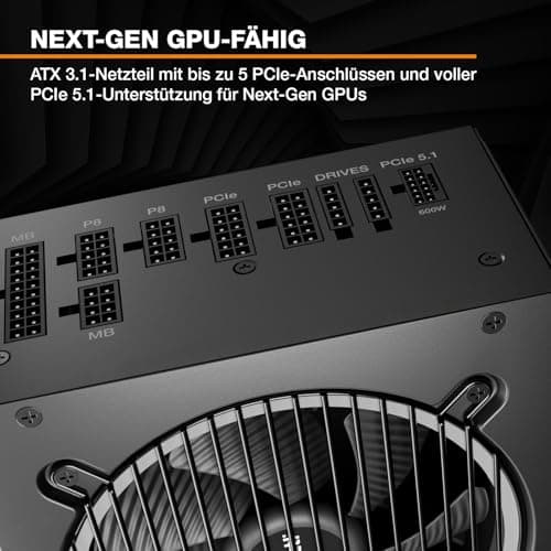 be quiet! Pure Power 13 M 850W Netzteil, 80 Plus® Gold Effizienz, ATX 3.1-Netzteil, für PCIe 5.1 GPUs, 120mm be quiet! Lüfter, semi-passiver Betrieb möglich, LLC-Technologie, Single-Rail Bild 8