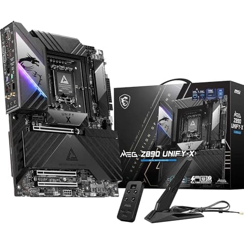 MSI MEG Z890 Unify-X Mainboard, ATX - Unterstützt Intel Core Ultra Prozessoren (Series 2), LGA 1851-110A SPS, DDR5 Speicher (9600+ MT/s OC), PCIe 5.0 & 4.0 x16, M.2 Gen5, Thunderbolt 4, Wi-Fi 7, 5G