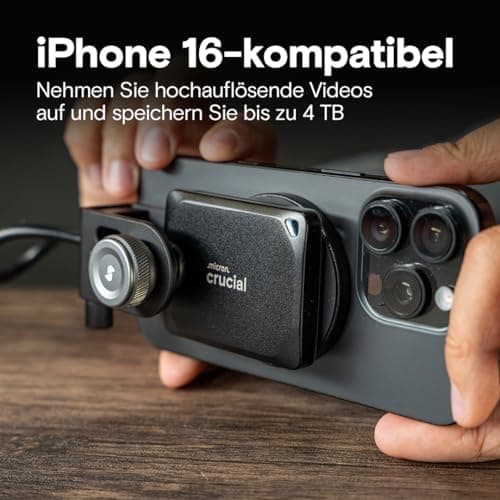Crucial X10 Pro 1TB Externe SSD Festplatte, bis zu 2100MB/s Lesen und 2000MB/s Schreiben, Portable Solid State Drive, USB-C 3.2, PC und Mac, Wasser- und Staubgeschützt - CT1000X10PROSSD902 Schwarz 1TB X10 Pro Bild 8