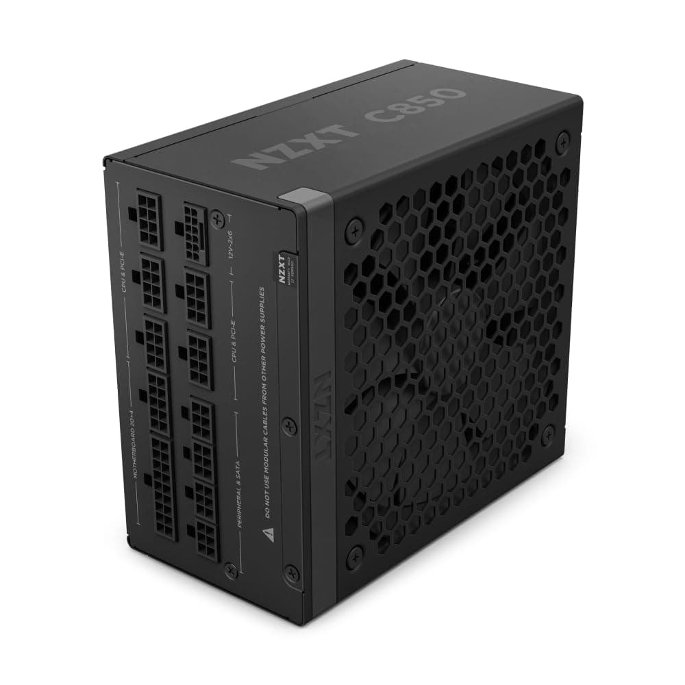 NZXT C850 Gold ATX 3.1 - Vollständig modulares, geräuscharmes PC-Gaming-Netzteil - 850 Watt - 80 Plus Gold - 12V-2x6-Anschluss - Zero Fan-Modus - 100% japanische Kondensatoren - Schwarz 850W 80 Plus Gold ATX 3.1 Schwarz
