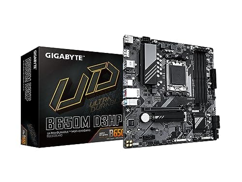 GIGABYTE B650M D3HP AMD AM5 mATX Motherboard, unterstützt Ryzen 9000/8000/7000 Serie, DDR5, 5+2+2 Power Phase, 2X M.2, PCIe 4.0, USB-C 3.2 Gen 1, 2.5GbE, EZ-Latch, Q-Flash, RGB Fusion