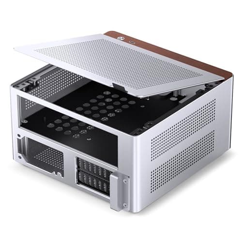 Jonsbo NV10 PC-Gehäuse Silber | Mini-ITX Case aus Aluminium & Stahl, kompaktes ITX-Gehäuse mit USB-C, Low-Profile GPU Support Bild 8