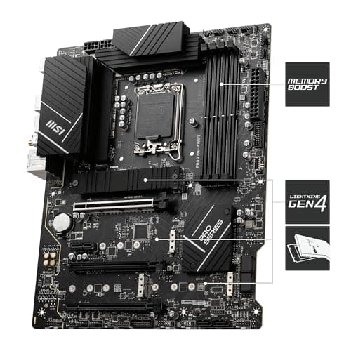 MSI PRO Z790-P WiFi Mainboard - Unterstützt Intel 12th, 13th & 14th Gen Core Prozessoren, LGA 1700-55A DrMOS, DDR5 Memory Boost 7000+MHz/OC, PCIe 5.0 und 4.0 x16, 4 x M.2 Gen4, Wi-Fi 6E, 2.5G LAN, ATX ATX Wi-Fi 6 PRO Z790-P WIFI Bild 6