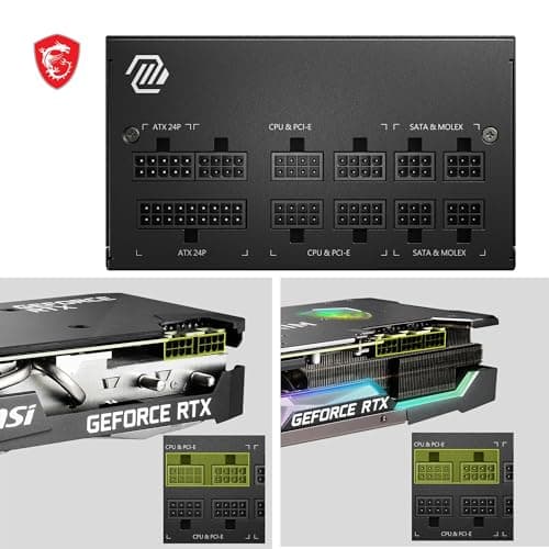 MSI MAG A650GL Netzteil, 650W, 80 Plus Gold, vollmodular, 120mm FDB Lüfter mit dynamischen Kugellager, Full-Bridge LLC, Schwarze Flachkabel - 7 Jahre Garantie Bild 8