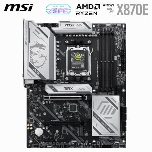 MSI MAG X870E Gaming MAX WiFi Mainboard, ATX - Unterstützt AMD Ryzen 9000/8000 / 7000 Prozessoren, AM5 - DDR5 Memory Boost (bis zu 8200+ MT/s OC), PCIe 5.0 x16, M.2 Gen5, Wi-Fi 7, 5G LAN Bild 4