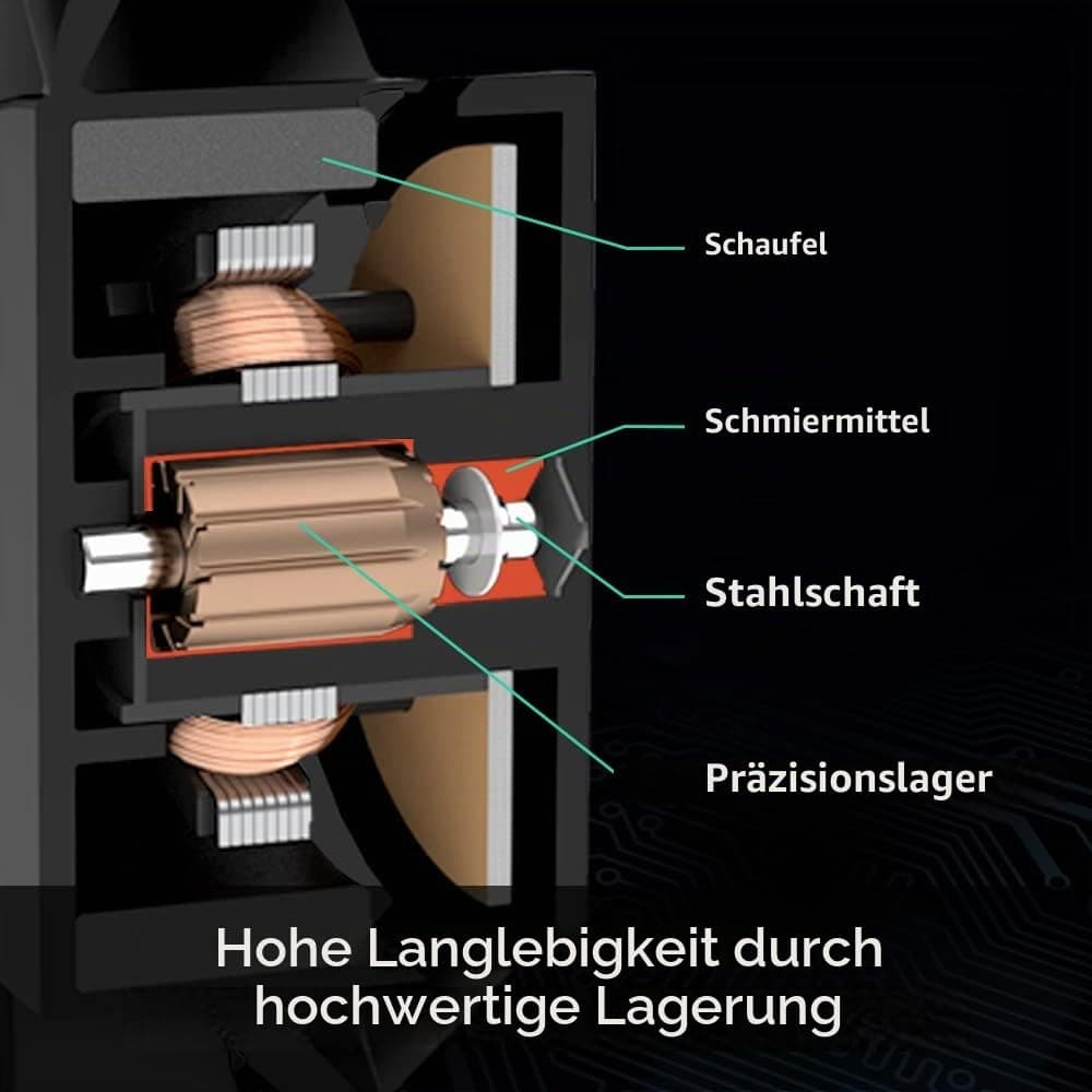 ARCTIC P8 (5 Stück) - PC Lüfter, 80 mm Gehäuselüfter optimiert für statischen Druck, hochwertiges Gleitlager, Computer, PC, 3000 rpm - Schwarz Bild 6